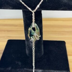 Swarovski Silver and Green Crystal Necklace